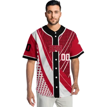 customized cincinnati reds curved stripes red white jersey fashion forward