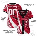 customized cincinnati reds curved stripes red white jersey best selling