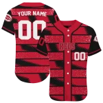 customized cincinnati reds edgy stripes red jersey best selling