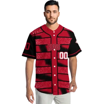 customized cincinnati reds edgy stripes red jersey fashion forward