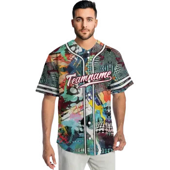 customized cincinnati reds geometric fusion aqua jersey fashion forward