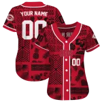 customized cincinnati reds pineapple palm geo red jersey best selling