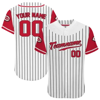 customized cincinnati reds pinstripe red white jersey best selling