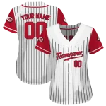 customized cincinnati reds pinstripe red white jersey best selling