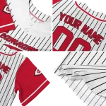 customized cincinnati reds pinstripe red white jersey best selling