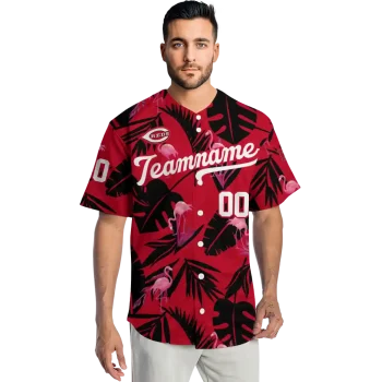 customized cincinnati reds tropical flamingo red jersey fashion forward