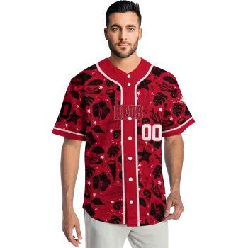 customized cincinnati reds tropical hibiscus seashells red jersey fashion forward
