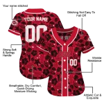customized cincinnati reds tropical hibiscus seashells red jersey best selling