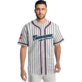 customized cleveland guardians pinstripe lines white jersey fashion forward