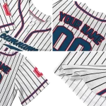 customized cleveland guardians pinstripe lines white jersey best selling