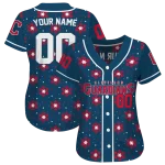 customized cleveland guardians snowflake festive navy blue jersey best selling