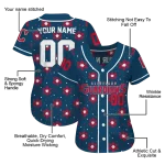 customized cleveland guardians snowflake festive navy blue jersey best selling