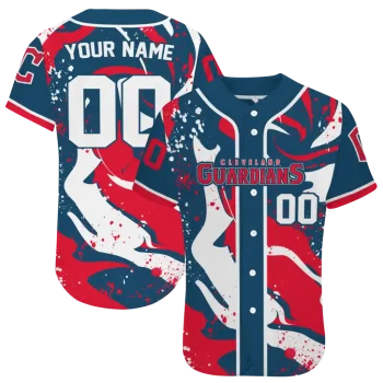 customized cleveland guardians splash swirl navy blue jersey best selling