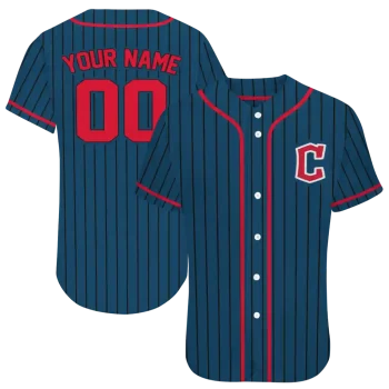 customized cleveland guardians stripe pattern navy blue jersey best selling
