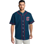customized cleveland guardians stripe pattern navy blue jersey best selling