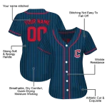 customized cleveland guardians stripe pattern navy blue jersey best selling