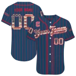 customized cleveland guardians vertical stripes navy blue jersey best selling