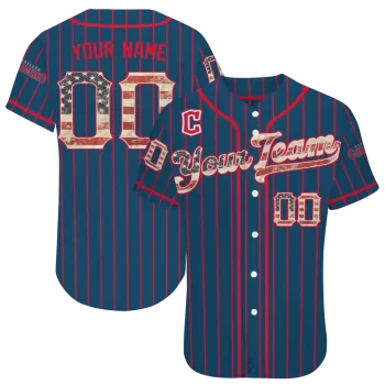 customized cleveland guardians vertical stripes navy blue jersey best selling