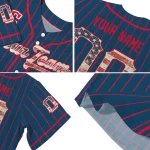 customized cleveland guardians vertical stripes navy blue jersey best selling