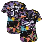 customized colorado rockies paint splatter black jersey best selling