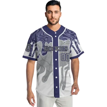 customized colorado rockies pattern drip blue white jersey fashion forward