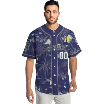 customized colorado rockies sailboat island blue jersey fashion forward
