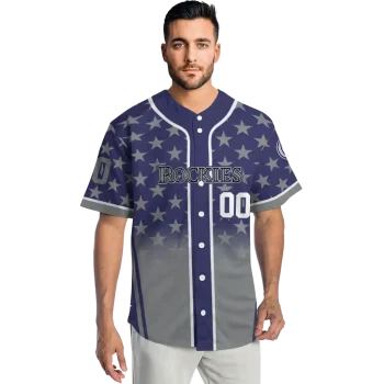 customized colorado rockies star burst silver jersey fashion forward