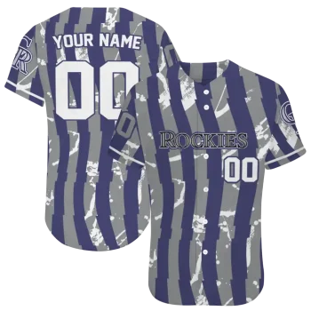 customized colorado rockies stripe paint blue jersey best selling