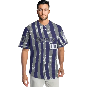 customized colorado rockies stripe paint blue jersey fashion forward