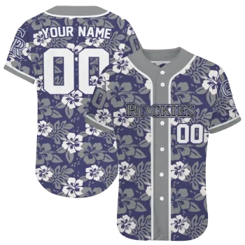 customized colorado rockies tropical hibiscus silver jersey best selling