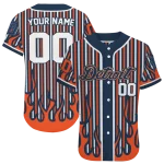 customized detroit tigers blazing stripes navy jersey best selling