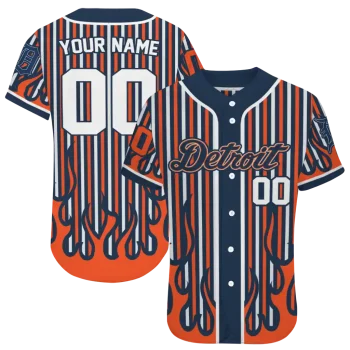 customized detroit tigers blazing stripes navy jersey best selling