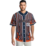 customized detroit tigers blazing stripes navy jersey best selling