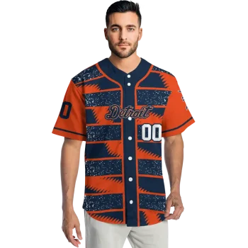 customized detroit tigers edgy stripes navy jersey fashion forward