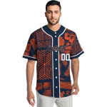 customized detroit tigers pineapple palm geo navy jersey best selling
