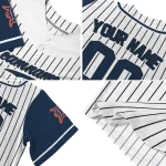 customized detroit tigers pinstripe navy white jersey best selling
