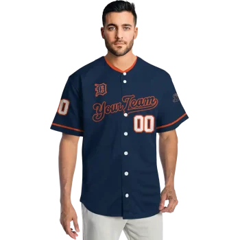 customized detroit tigers plain classic navy jersey fashion forward