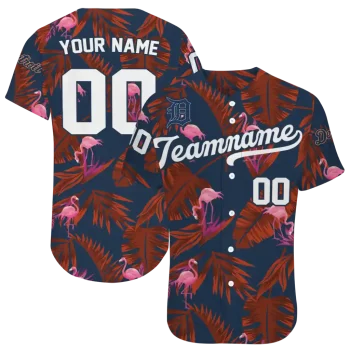 customized detroit tigers tropical flamingo navy jersey best selling