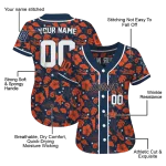 customized detroit tigers tropical hibiscus seashells navy jersey best selling