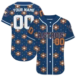 customized houston astros snowflake festive blue jersey best selling