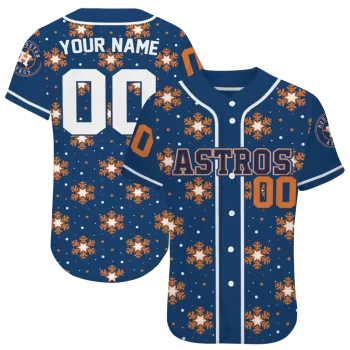 customized houston astros snowflake festive blue jersey best selling