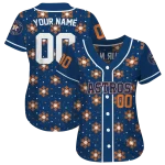 customized houston astros snowflake festive blue jersey best selling
