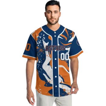 customized houston astros splash swirl blue jersey fashion forward