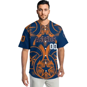 customized houston astros star circle blue jersey fashion forward