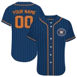 customized houston astros stripe pattern blue jersey best selling