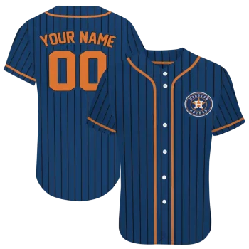 customized houston astros stripe pattern blue jersey best selling