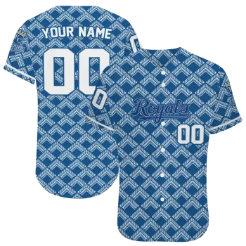 customized kansas city royals chevron interlock royal blue jersey best selling