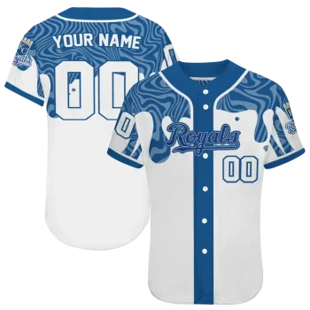 customized kansas city royals pattern drip royal blue white jersey best selling