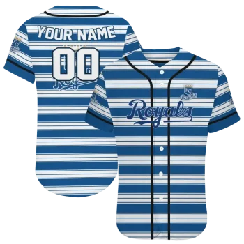 customized kansas city royals stripe layers royal blue white jersey best selling