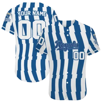 customized kansas city royals stripe paint royal blue jersey best selling